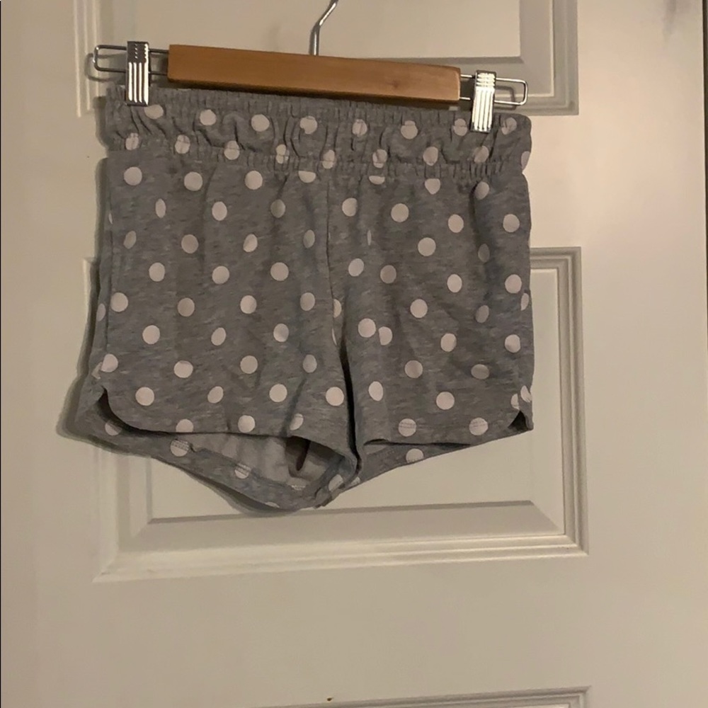 Grey and white poka dot bedtime shorts by circo